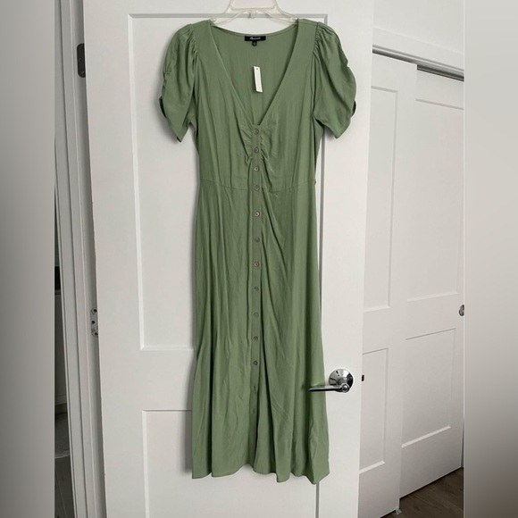 NWOT Madewell Midi Green Dress - Picture 2 of 5